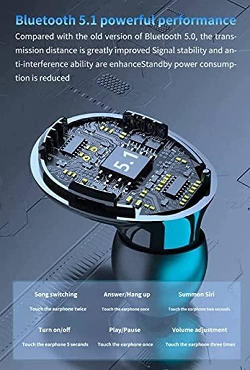 M10 Pro TWS Wireless Earbuds – Touch Control, 2000mAh Power Bank Case, IPX7 Waterproof